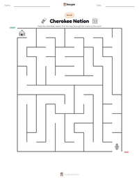 Cherokee Nation printable worksheet preview