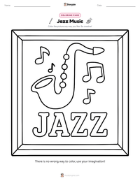 Jazz Music coloring page for kids