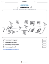Jazz Music printable worksheet preview