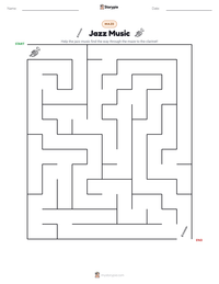 Jazz Music printable worksheet preview