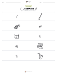 Jazz Music printable worksheet preview