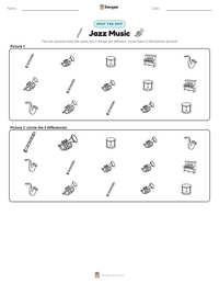 Jazz Music printable worksheet preview
