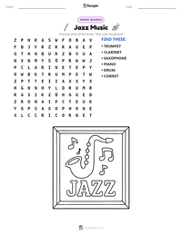 Jazz Music printable worksheet preview