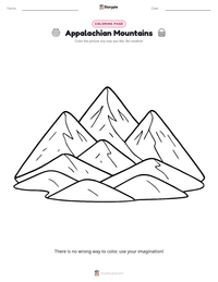 Appalachian Mountains coloring page for kids