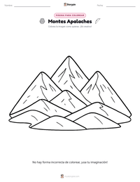 Página para colorear de Montes Apalaches para niños