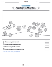 Appalachian Mountains printable worksheet preview