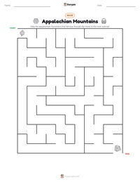 Appalachian Mountains printable worksheet preview