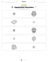 Appalachian Mountains printable worksheet preview