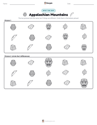 Appalachian Mountains printable worksheet preview