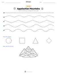 Appalachian Mountains printable worksheet preview