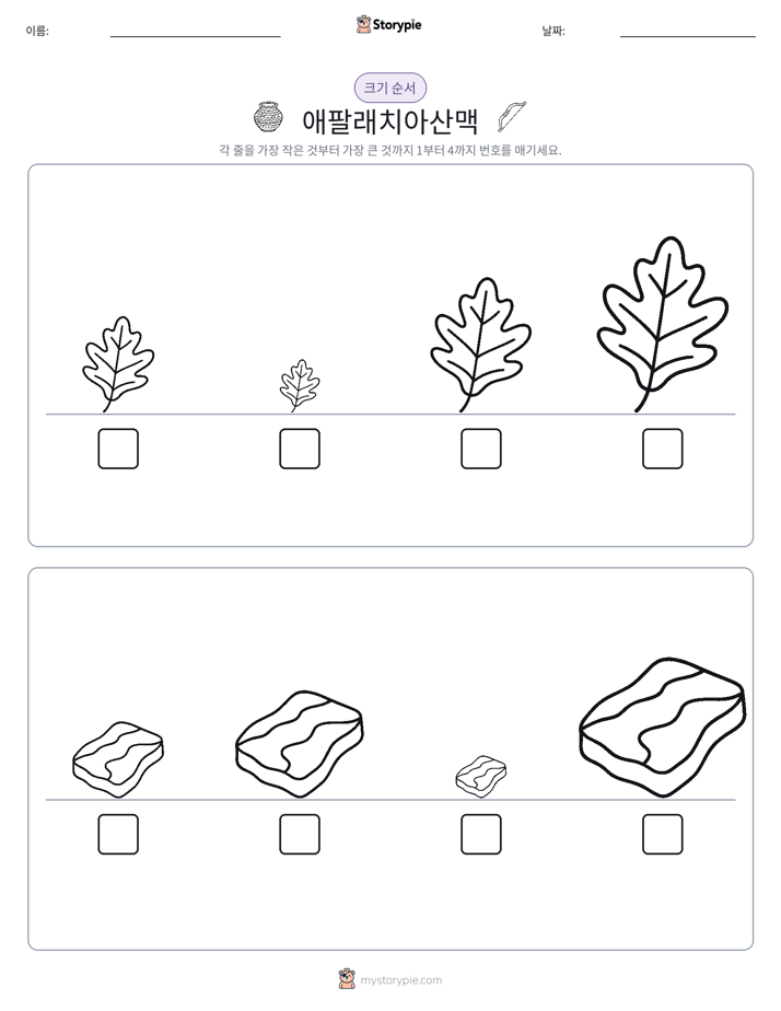 크기 순서