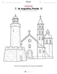St. Augustine, Florida coloring page for kids