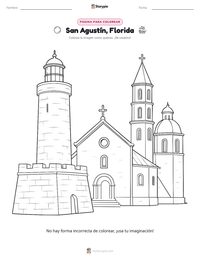 Página para colorear de San Agustín, Florida para niños