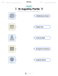 St. Augustine, Florida printable worksheet for kids