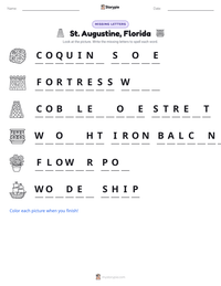 St. Augustine, Florida printable worksheet preview