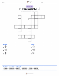 Midwest (U.S.) printable worksheet preview