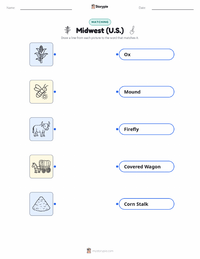 Midwest (U.S.) printable worksheet for kids