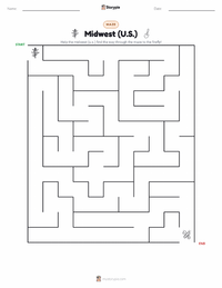 Midwest (U.S.) printable worksheet preview