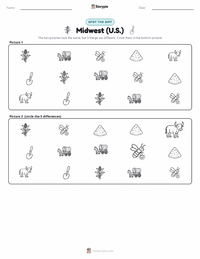 Midwest (U.S.) printable worksheet preview