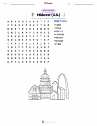 Midwest (U.S.) printable worksheet preview