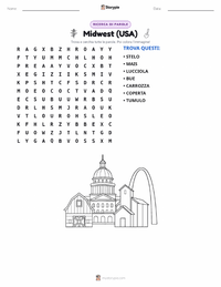 Anteprima della scheda stampabile di Midwest (Stati Uniti)