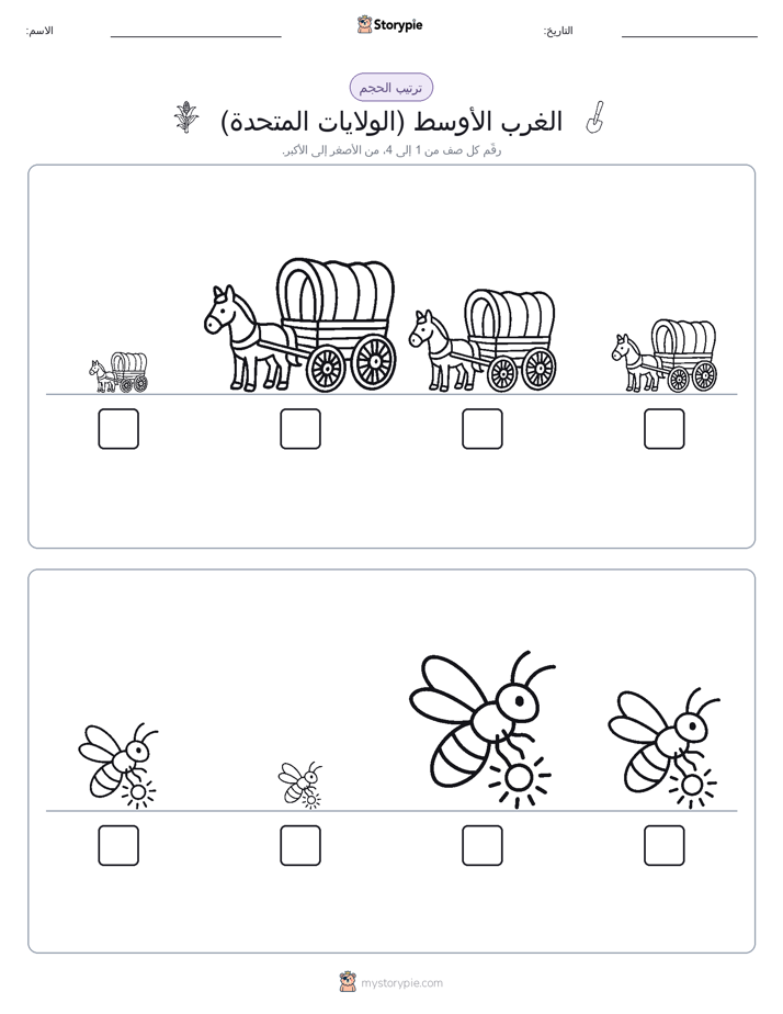 ترتيب الحجم