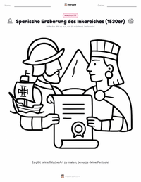 Spanische Eroberung des Inkareichs druckbare Arbeitsblatt Vorschau