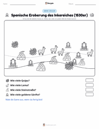 Spanische Eroberung des Inkareichs druckbare Arbeitsblatt Vorschau