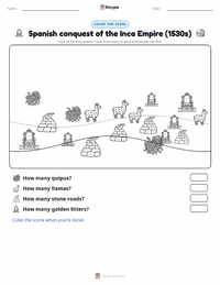 Spanish conquest of the Inca Empire (1530s) printable worksheet preview