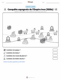 Aperçu de la feuille de travail imprimable Conquête espagnole de l'Empire inca