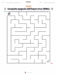 Anteprima della scheda stampabile di Conquista spagnola dell'Impero Inca