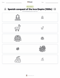 Spanish conquest of the Inca Empire (1530s) printable worksheet preview