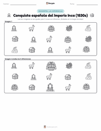 Vista previa de la hoja de trabajo imprimible de Conquista española del Imperio inca