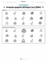 Anteprima della scheda stampabile di Conquista spagnola dell'Impero Inca