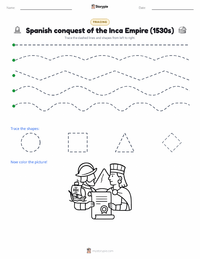 Spanish conquest of the Inca Empire (1530s) printable worksheet preview