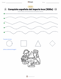 Vista previa de la hoja de trabajo imprimible de Conquista española del Imperio inca