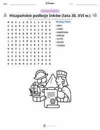 Podgląd drukowalnego arkusza ćwiczeń Hiszpański podbój Imperium Inków