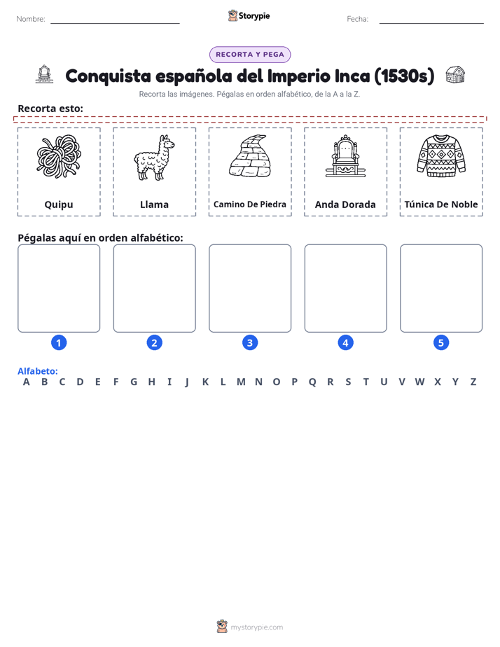 Cortar y Pegar el Alfabeto