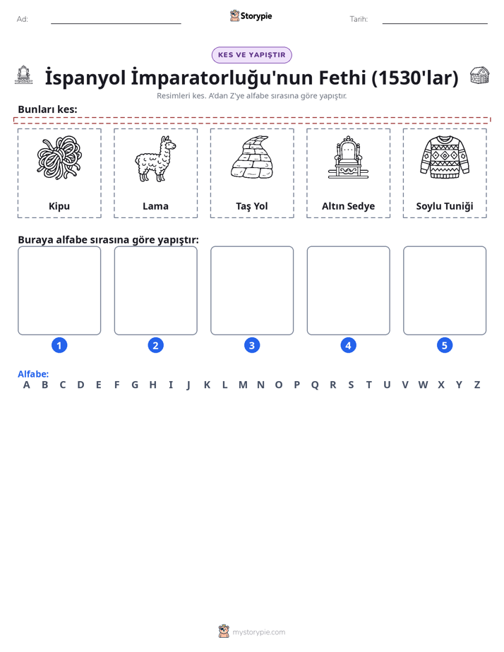 Kes & Yapıştır Alfabe