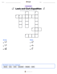 Lewis and Clark Expedition printable worksheet preview