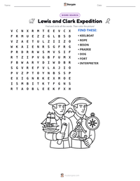Lewis and Clark Expedition printable worksheet preview