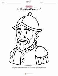 Francisco Pizarro kleurplaat voor kinderen
