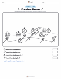 Aperçu de la feuille de travail imprimable Francisco Pizarro