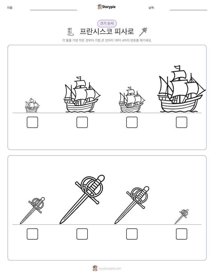 크기 순서
