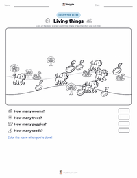 Living things printable worksheet preview