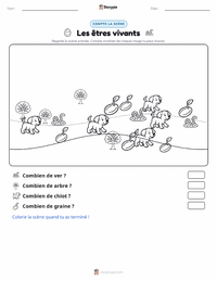 Aperçu de la feuille de travail imprimable Les êtres vivants