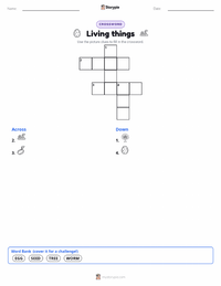 Living things printable worksheet preview