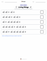 Living things printable worksheet preview