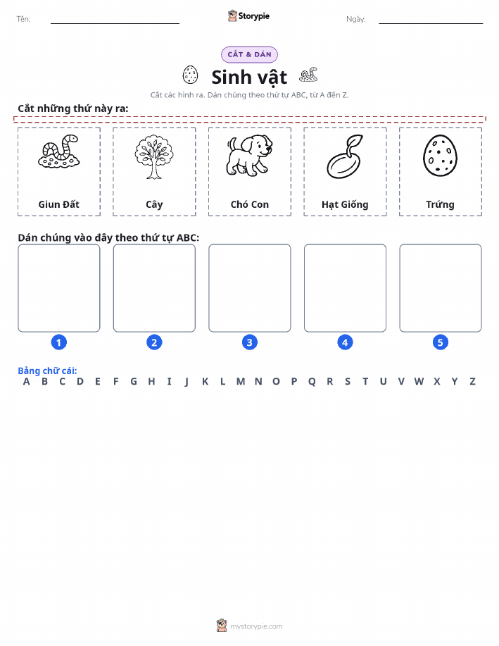 Cắt & Dán Chữ Cái