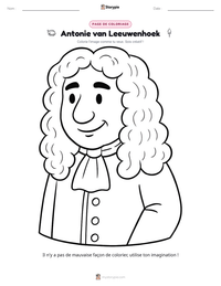 Aperçu de la feuille de travail imprimable Antonie van Leeuwenhoek